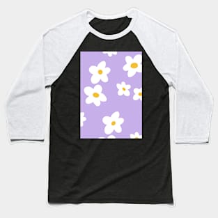 Retro floral print with chamomile Baseball T-Shirt